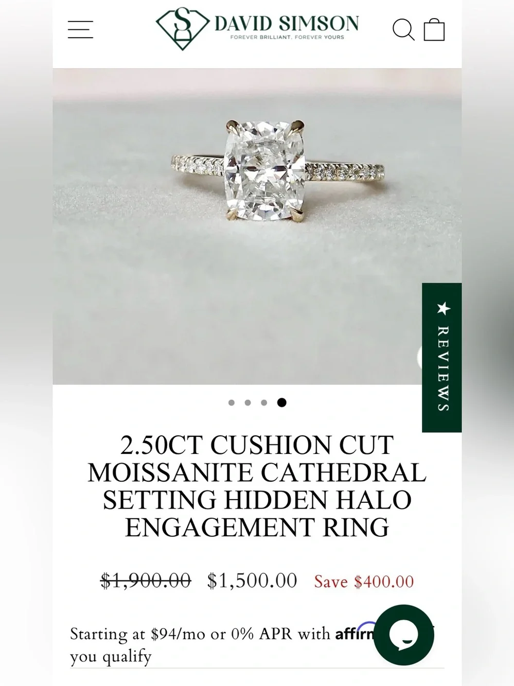 Elongated Cushion Cut 2.5 ct Moissanite Cathedral Setting Ring White Gold